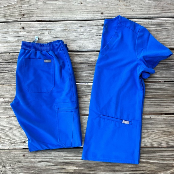 Figs Pants - Royal blue figs set